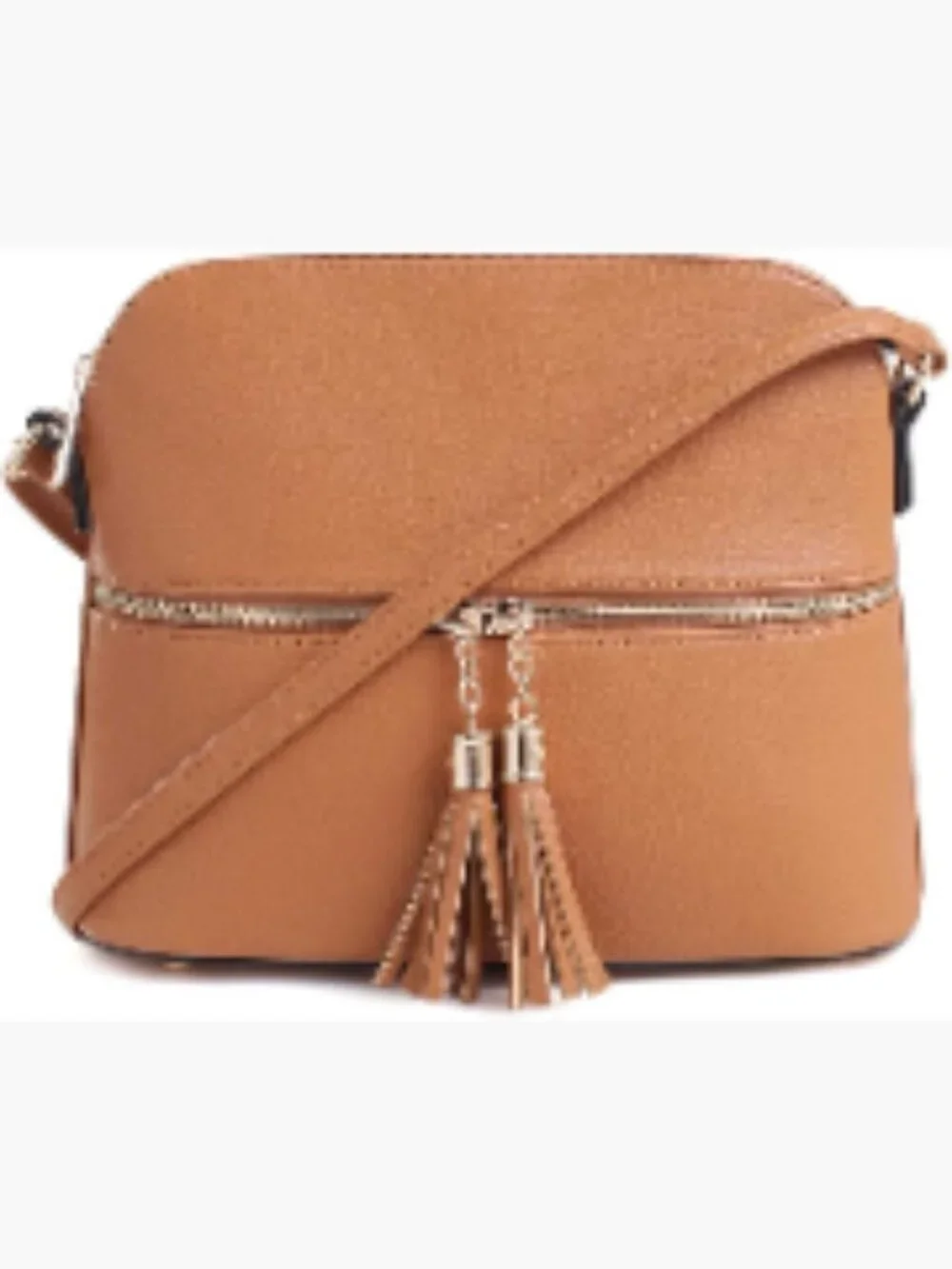 SG SUGU Lightweight Medium Dome Crossbody Bag with Tassel, Zipper Pockets,